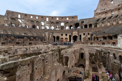 The Colosseum arena floor and the open hypogeum